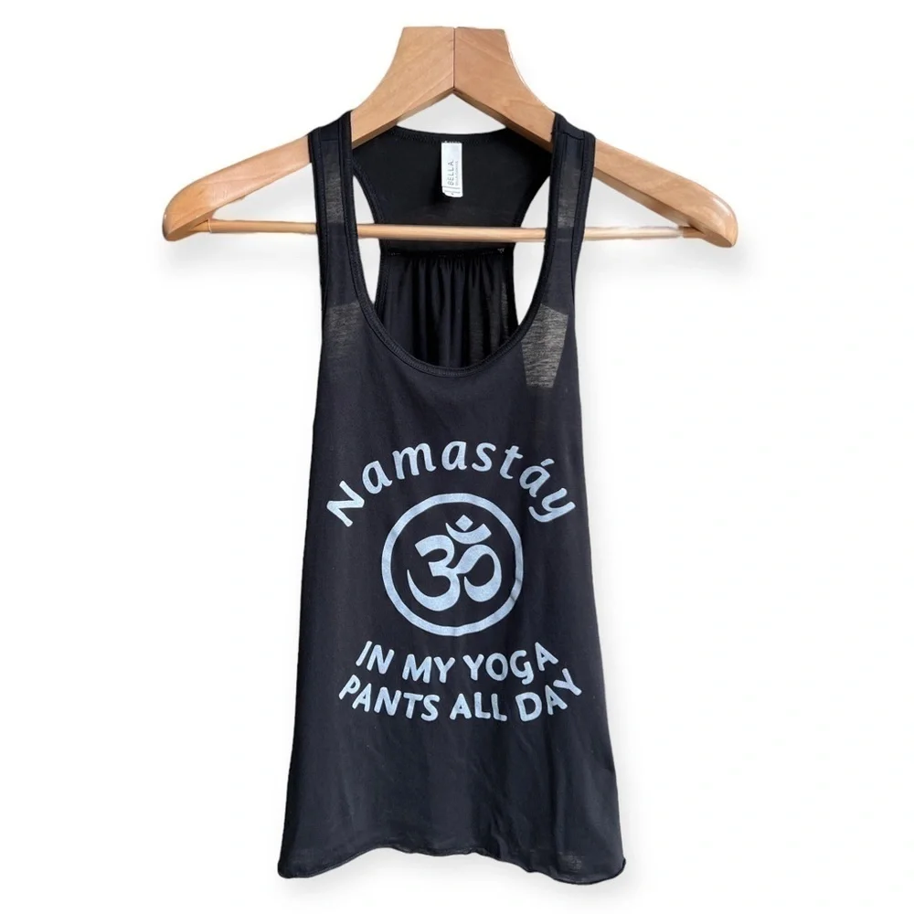 Namastay In My Yoga Pants All Day Women’s Tank Top, Small - Picture 2 of 7